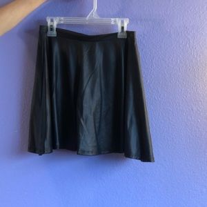 Black leather skirt